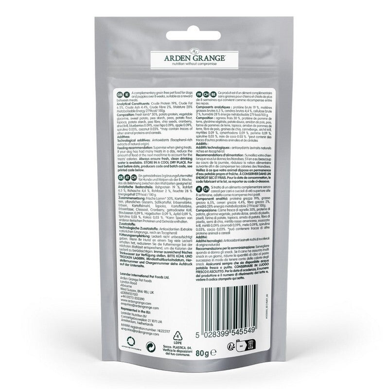 Arden Grange Training Treats Grain Free Lamb & Superfoods 80g x 10