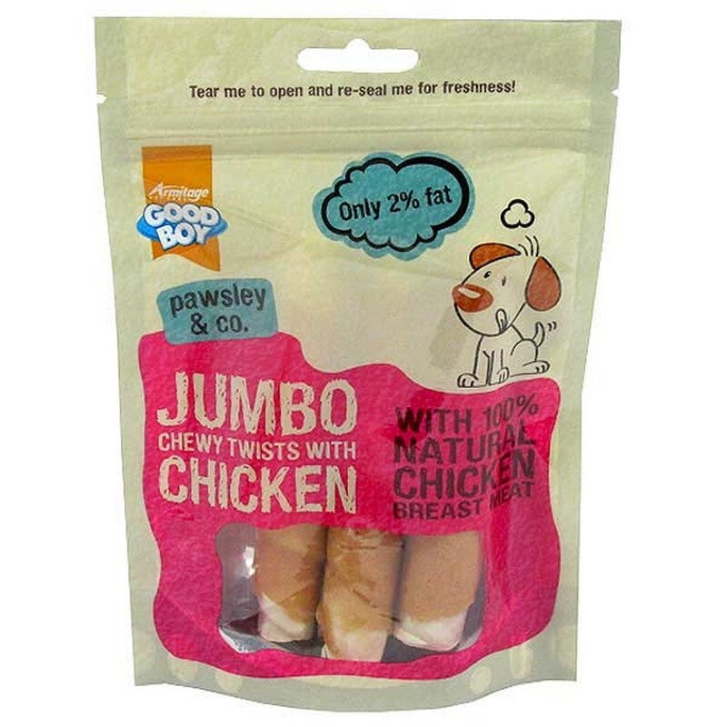 Good Boy Jumbo Chewy Twists with Chicken 100g x 12