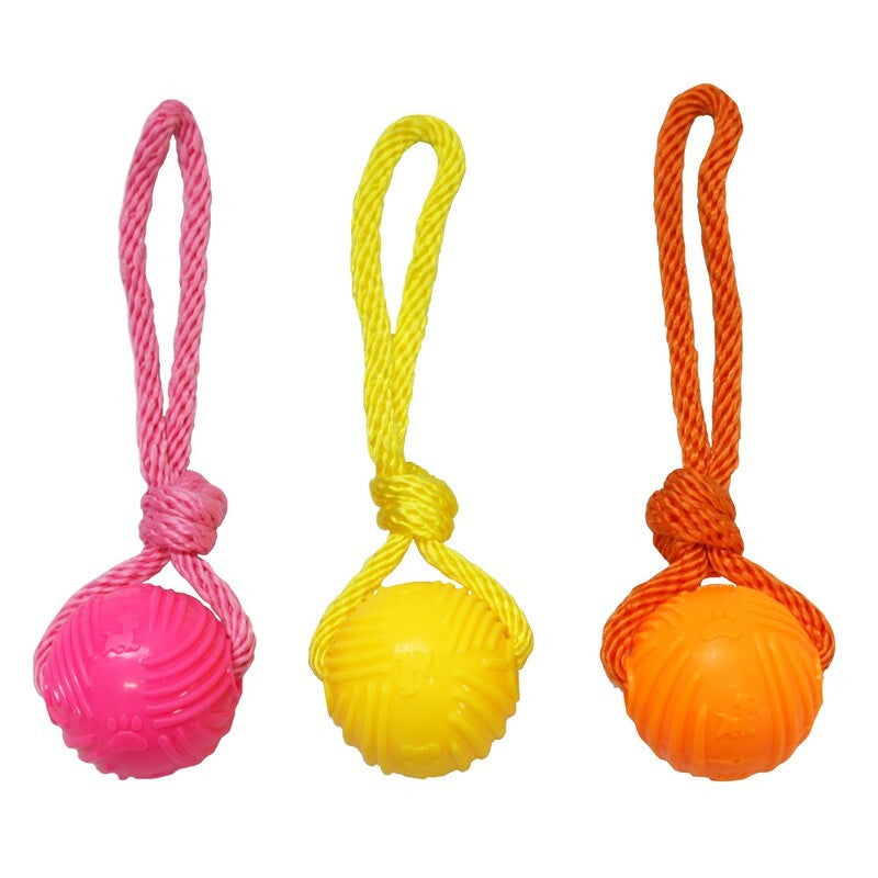 Good Boy Glow In The Drk Ball On Rope x6