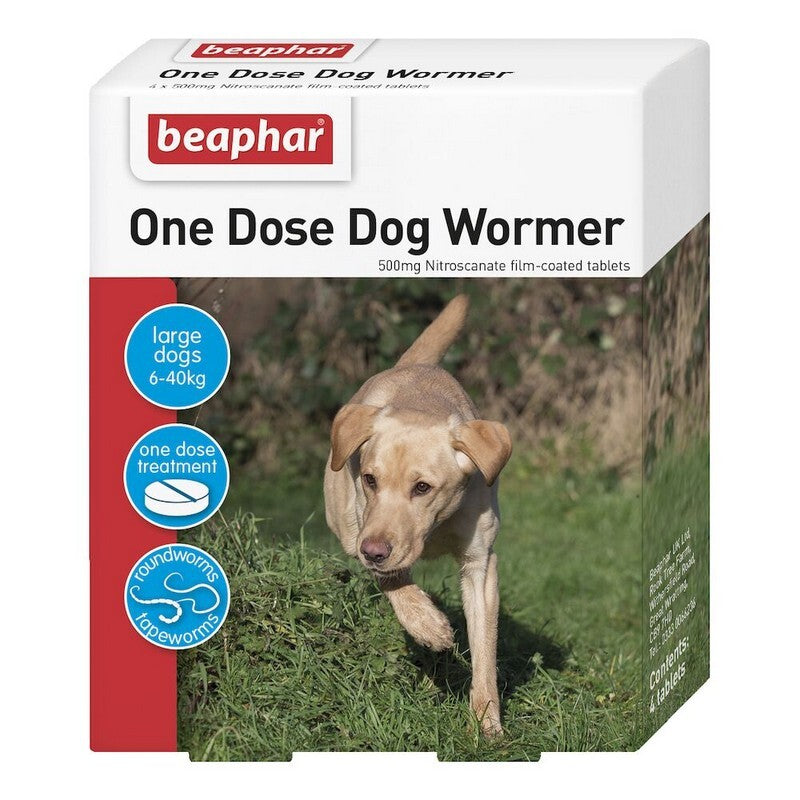 Beaphar One Dose Worming Tablets Large Dogs (20-40kg) 4 Tablets x 6