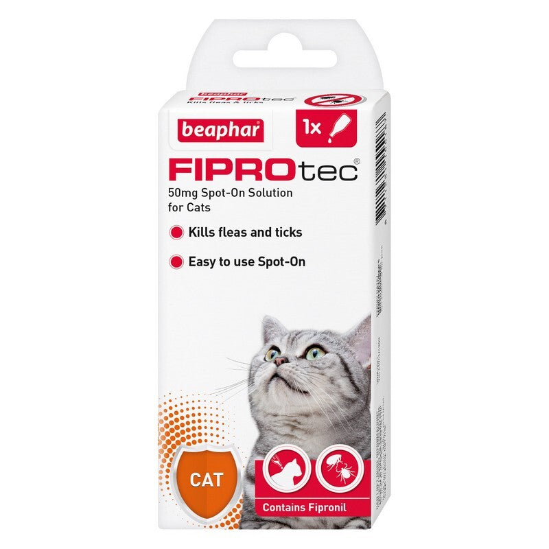 Beaphar FIPROtec Flea & Tick Spot On for Cat 1 pipette x 6