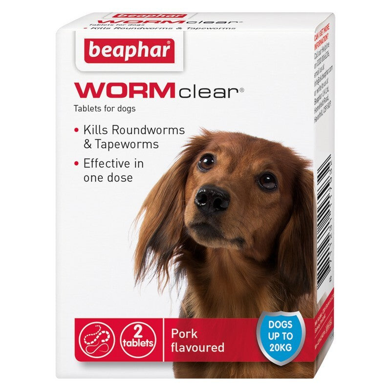 Beaphar WORMclear Worming Tablets for Dogs (up to 20kg) 2 tablets x 6