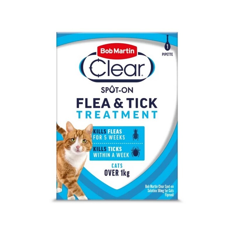 Bob Martin Clear Cat Spot On Flea & Tick Treatment 1 pipette x 10