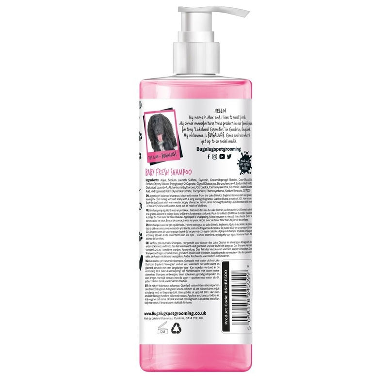 Bugalugs Baby Fresh Dog Shampoo 500ml