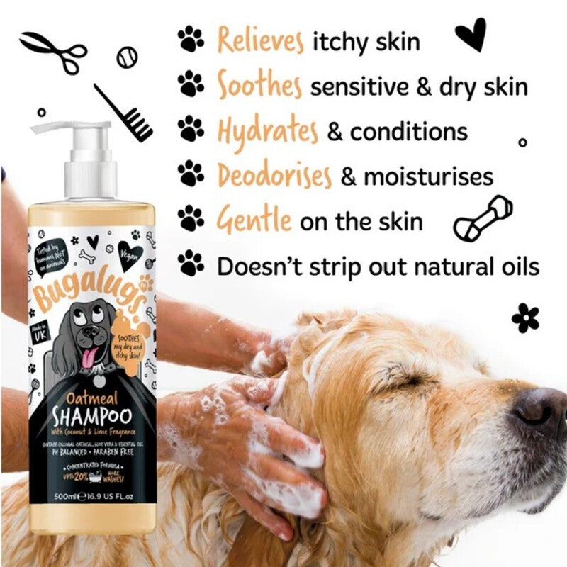 Bugalugs Oatmeal with Coconut & Lime Scented Dog Shampoo 500ml