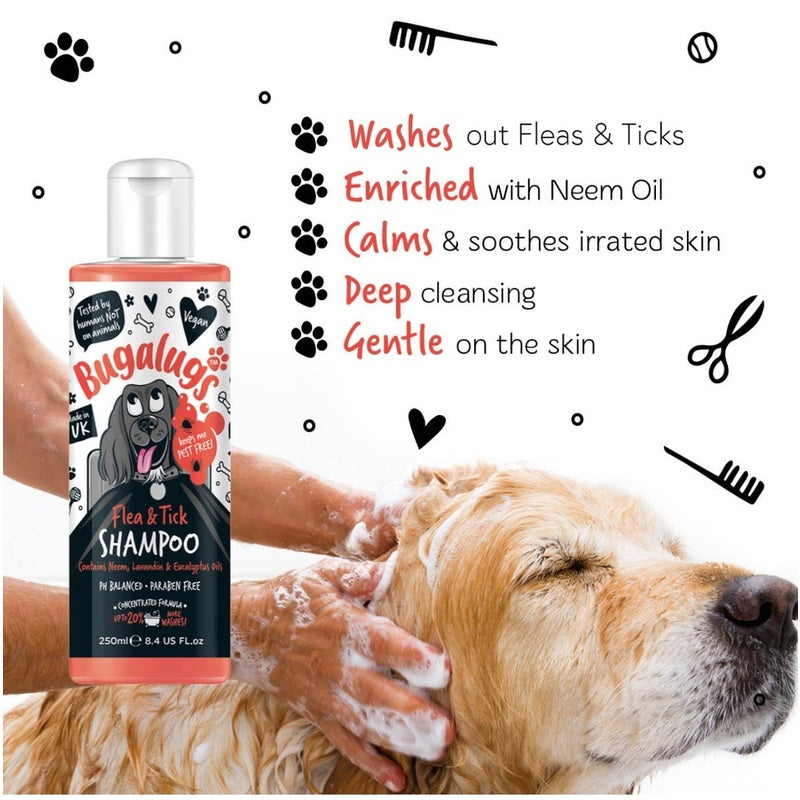 Bugalugs Flea & Tick with Neem Oil Dog Shampoo 500ml