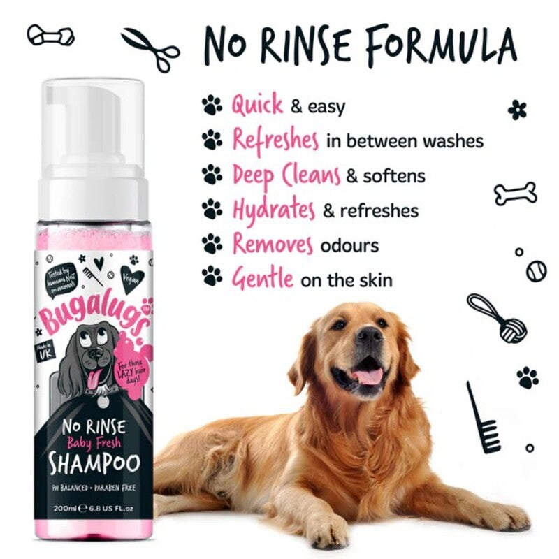 Bugalugs No Rinse Baby Fresh Dog Shampoo 200ml