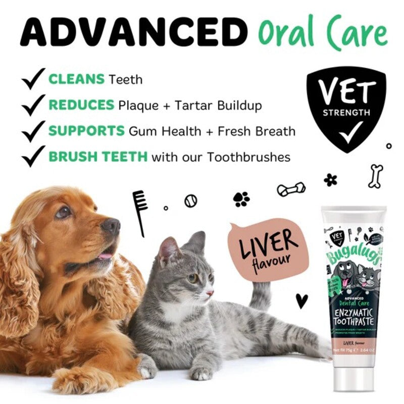 Bugalugs Advanced Enzymatic Toothpaste for Dogs & Cats 75g x 9