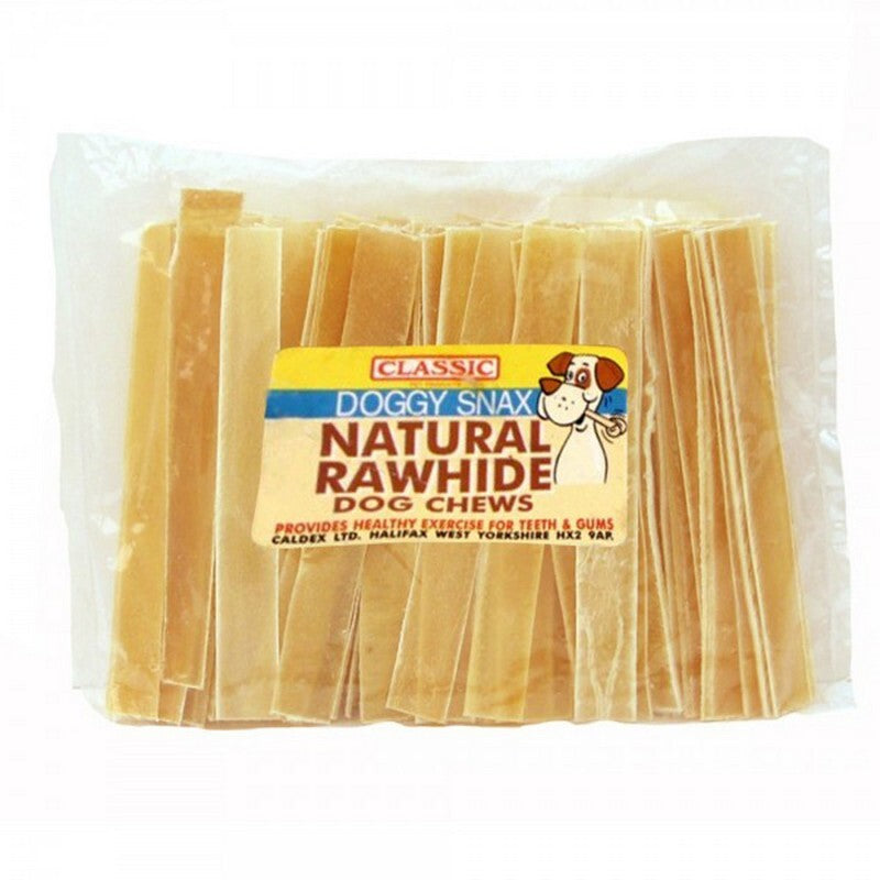 Classic Rawhide Flat Dog Chews 17cm x 100