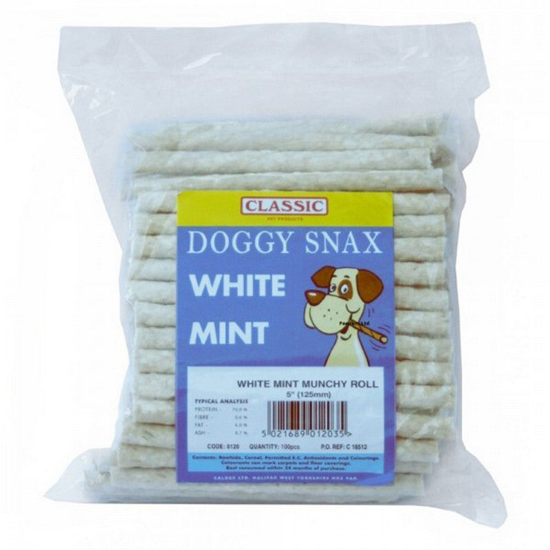 Classic Munchy Mini Roll White Mint 13cm x 100