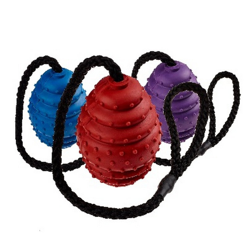 Classic Rubber Oval Ball on a Rope 100mm x 6