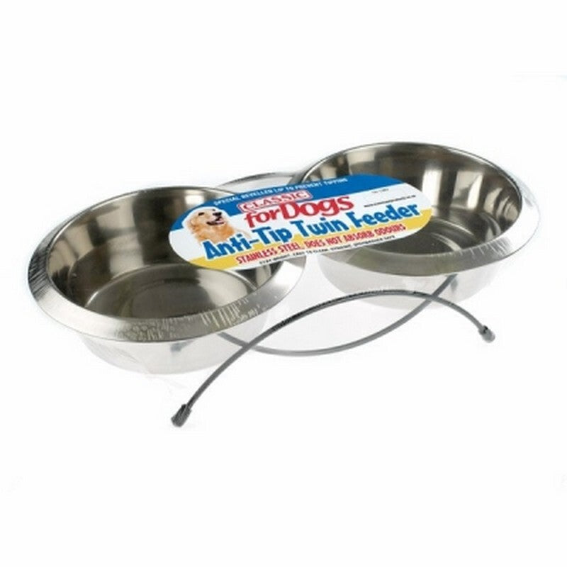 Classic Anti-Tip Feeder & Dishes 1900ml x 2