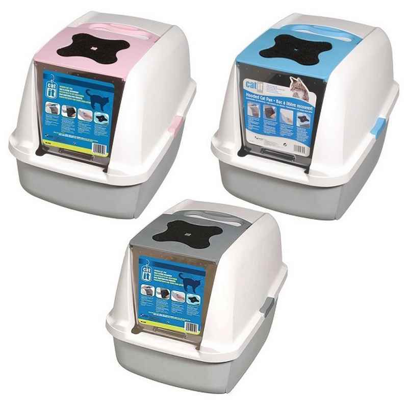 Catit Hooded Cat Litter Pan Grey