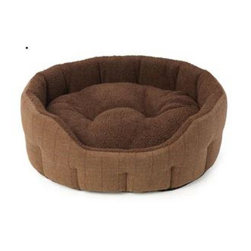 HOP Brown Tweed Faux Skin Oval Snug M