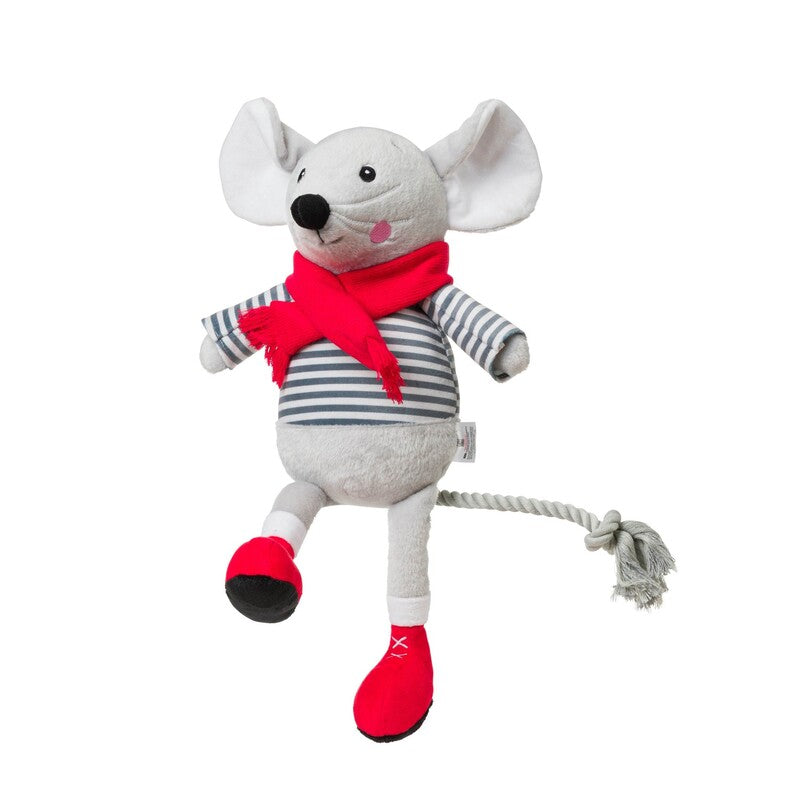 House Of Paws Xmas Merry Mouse Rope Dog Toy Large