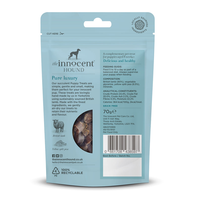 Innocent Hound Puppy Training Treats Lamb with Yellow Split Pea 70 g