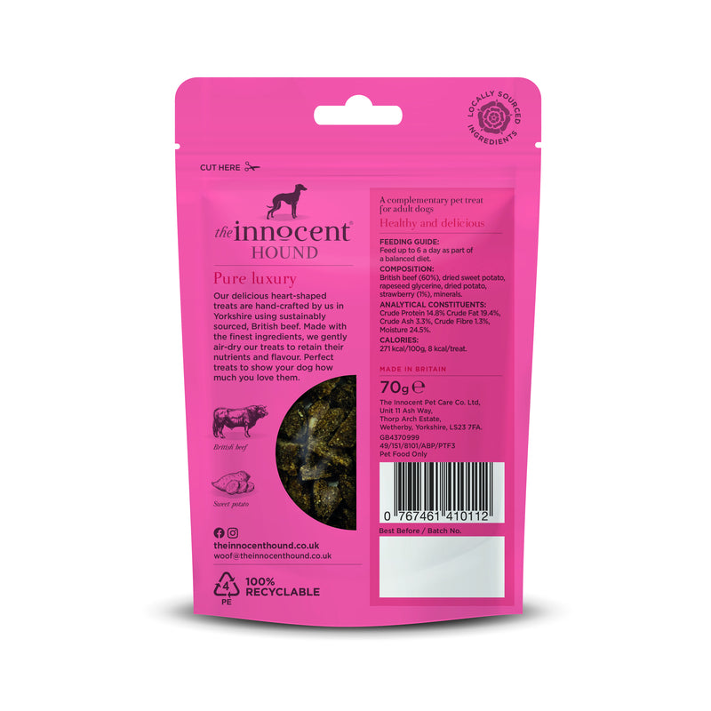 Innocent Hound Strawberry Crush Hearts Beef with Strawberry 70 g