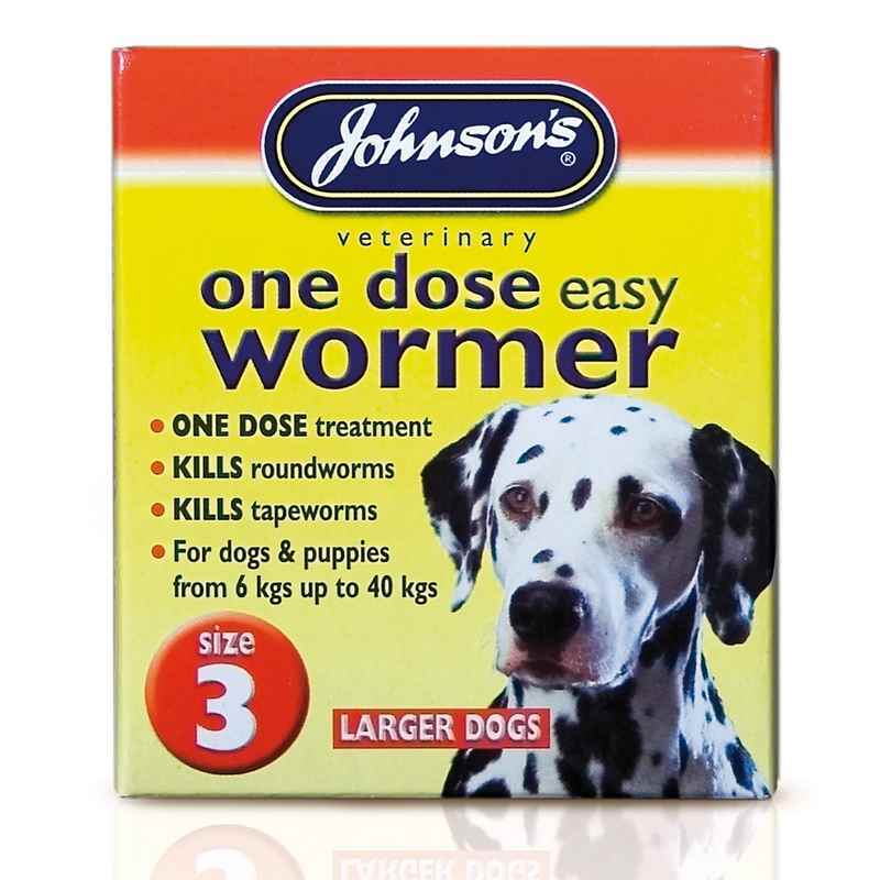 JVP Dog One Dose Wormer Size 3 4 Tablets x 6