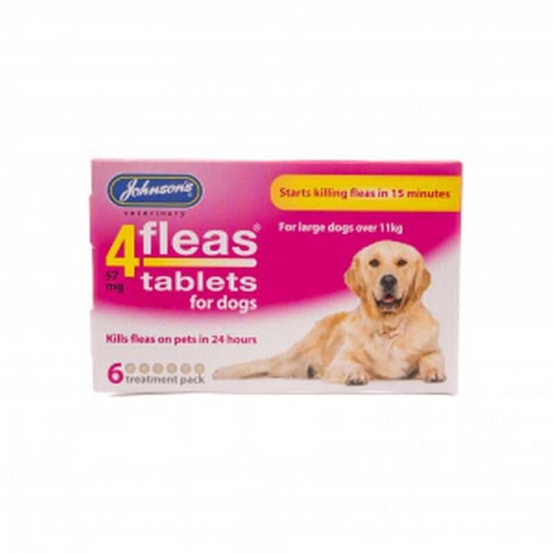 JVP 4Fleas Tablets Large Dog over 11kg 57mg 6 x 6