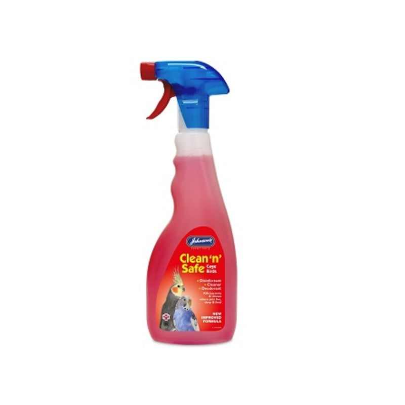 JVP Clean n Safe Cage Birds Spray 500ml x 6