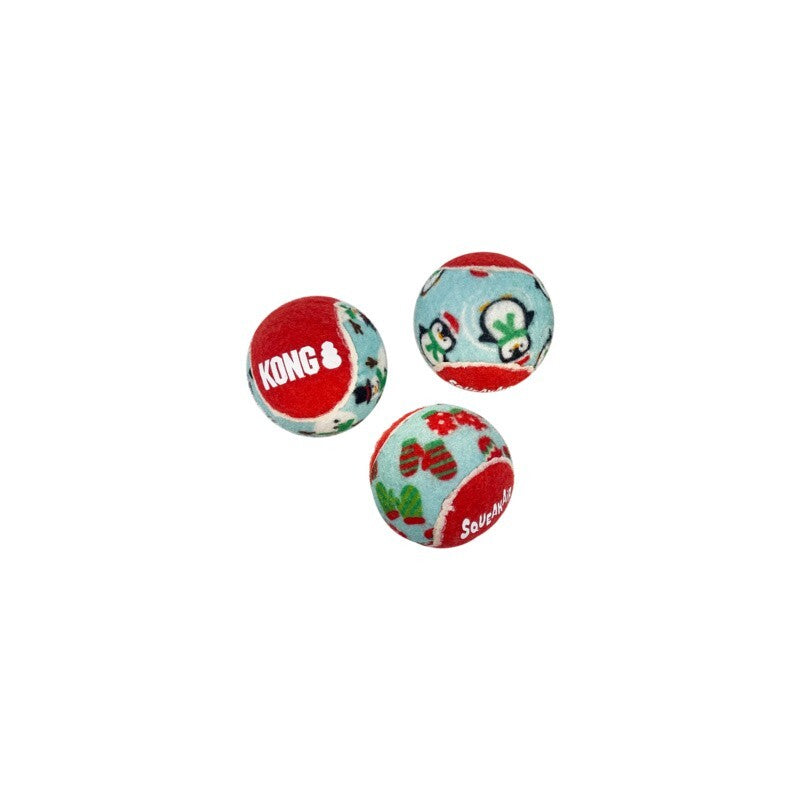 Kong Xmas SqueakerAir Tennis Ball x6 S