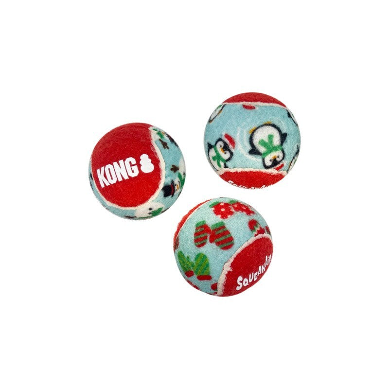 Kong Xmas SqueakerAir Tennis Ball x6 M