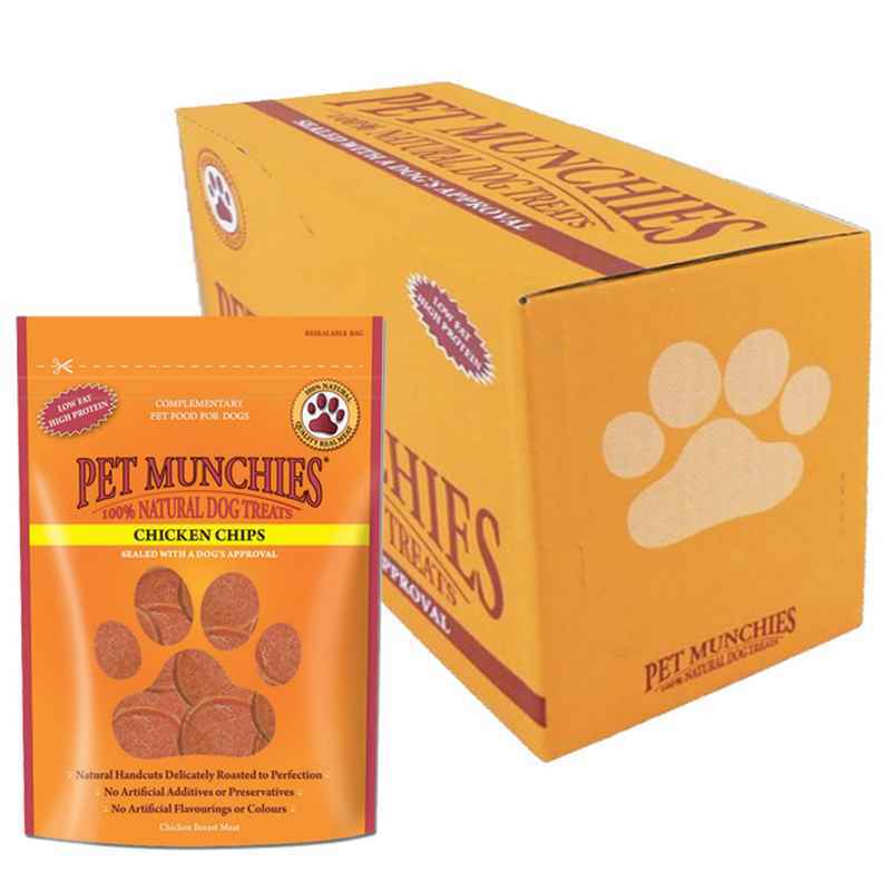 Pet Munchies Dog Treats Chicken Chips 100g x 8