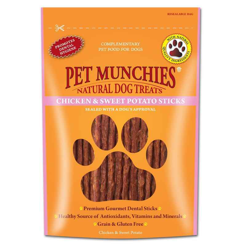 Pet Munchies Dog Treat Chicken & Sweet Potato Sticks 90g x 8