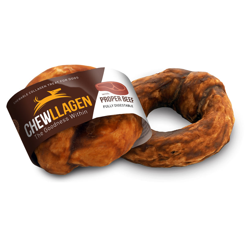 Chewllagen Donut Small with Proper Beef 3.5 x 15