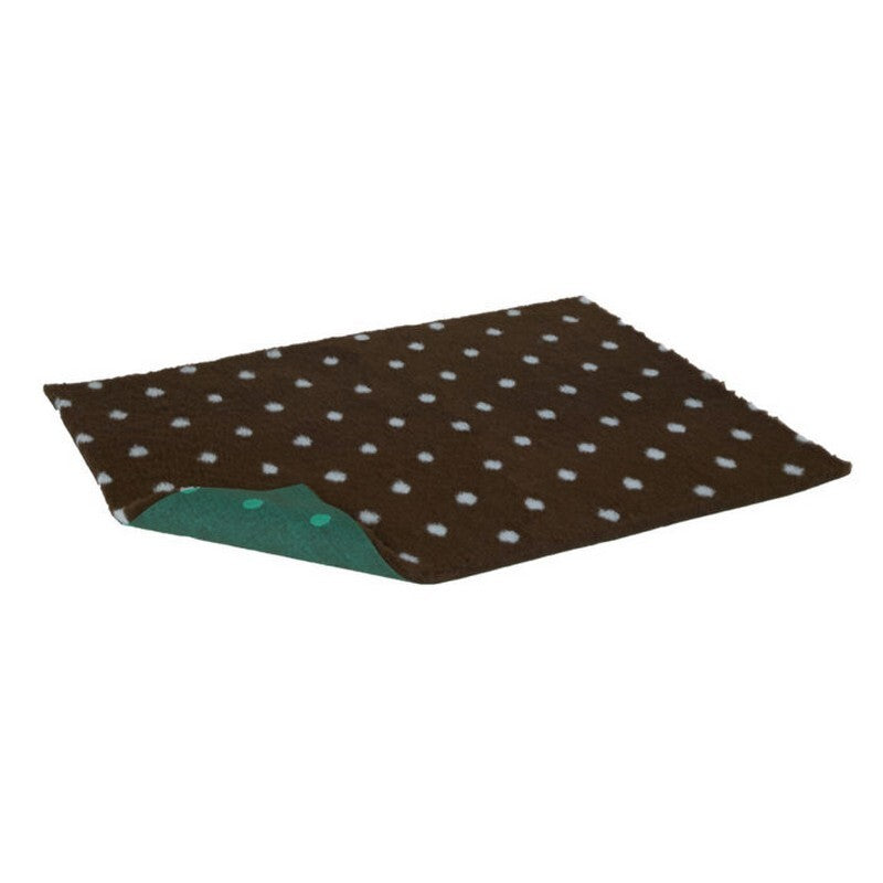 VetBed Nonslip Brown with Blue Polka Dots 66cm x 51cm