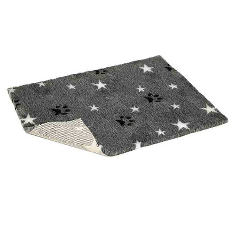 VetBed Nonslip Grey with Black Paws & White Stars 102cm x 76cm