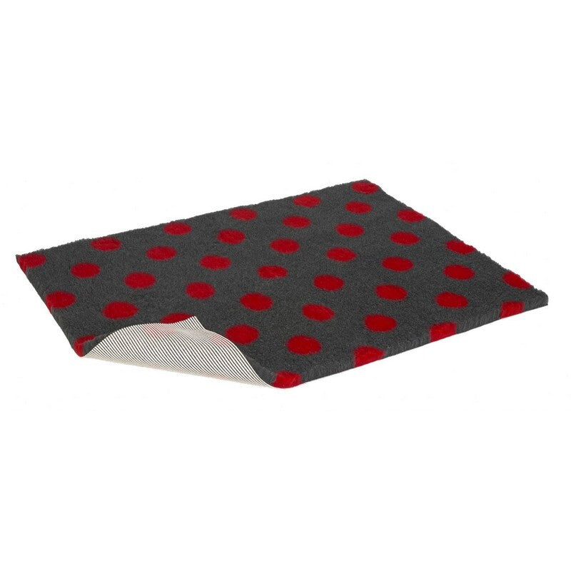 VetBed Nonslip Charcoal with Red Polka Dots 91cm x 61cm