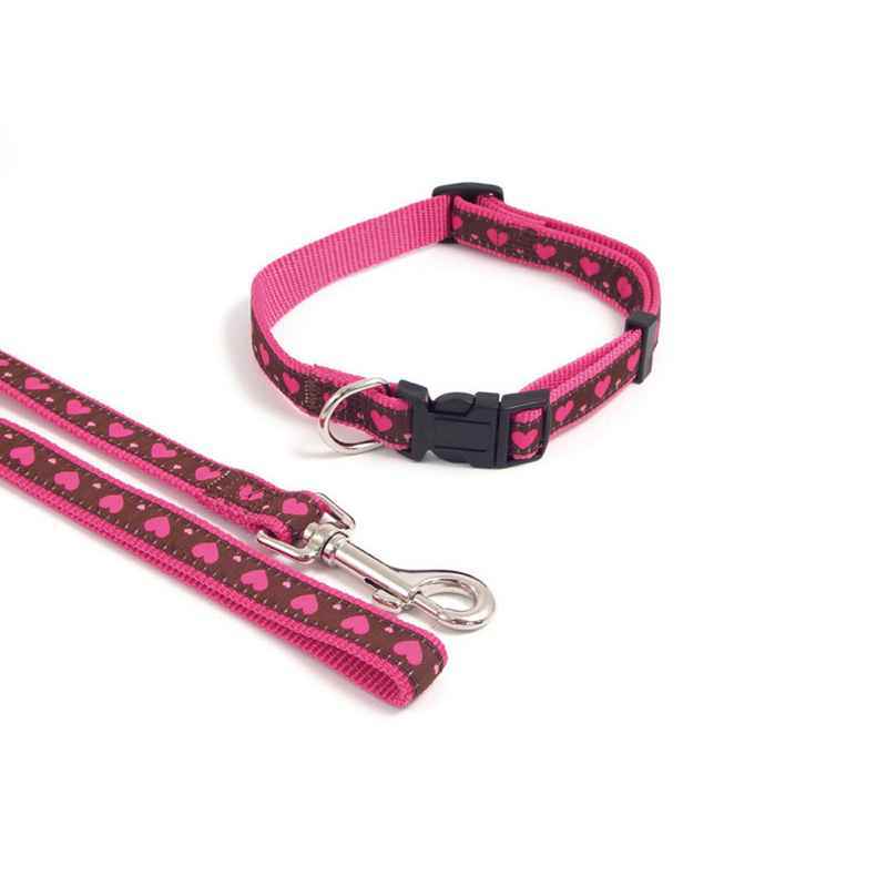 Rosewood Pink Heart Collar 35 - 50cm