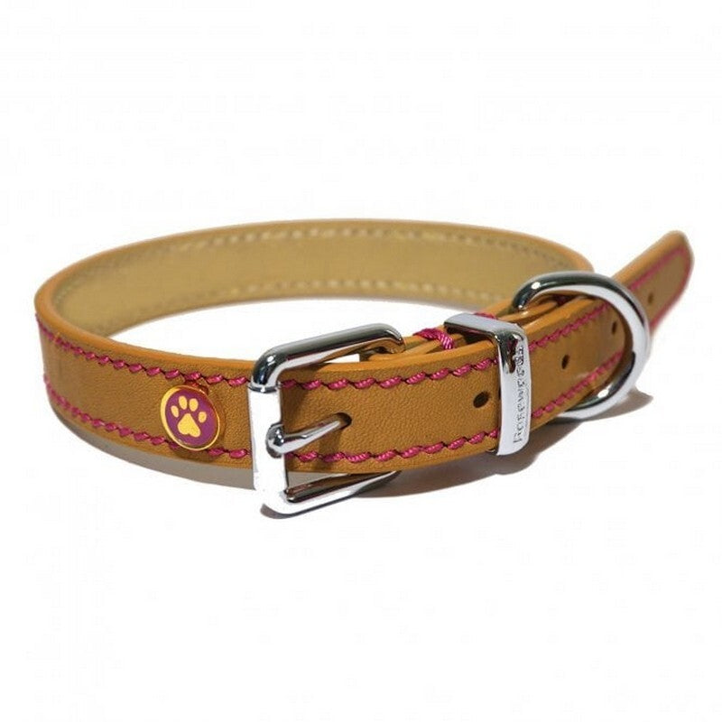 Rosewood Lux Leather Tan Dog Collar 25 - 35cm