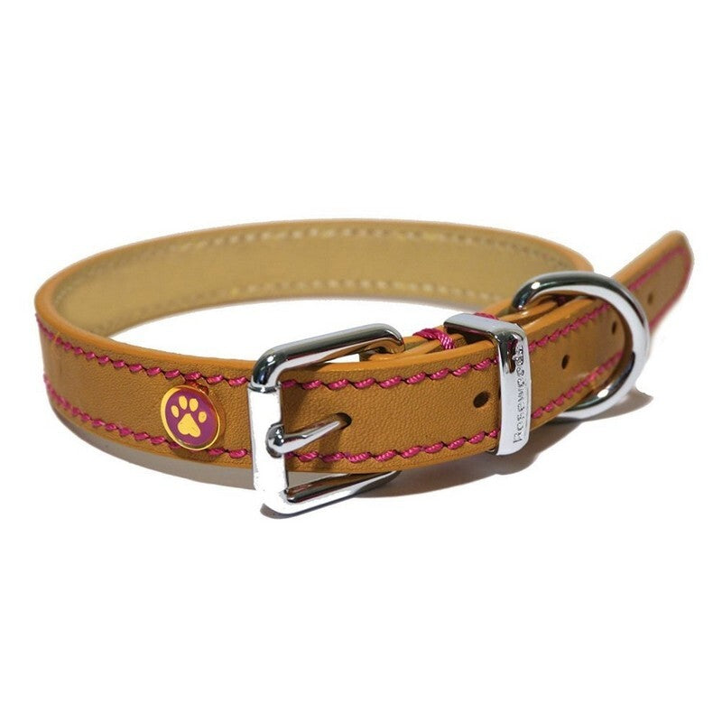 Rosewood Lux Leather Tan Dog Collar 45 - 55cm