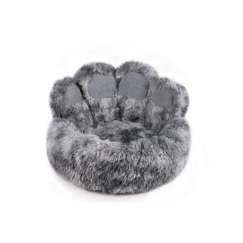 Snug & Cosy Anti Anxiety Paw Donut Grey Bed Large