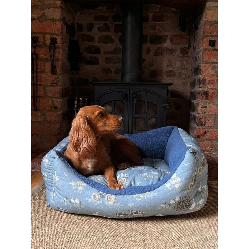 Snug&Cosy Farmyard Blue Rectangle 76cm
