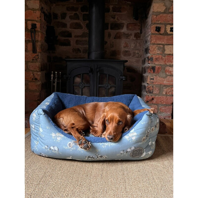 Snug&Cosy Farmyard Blue Rectangle 107cm