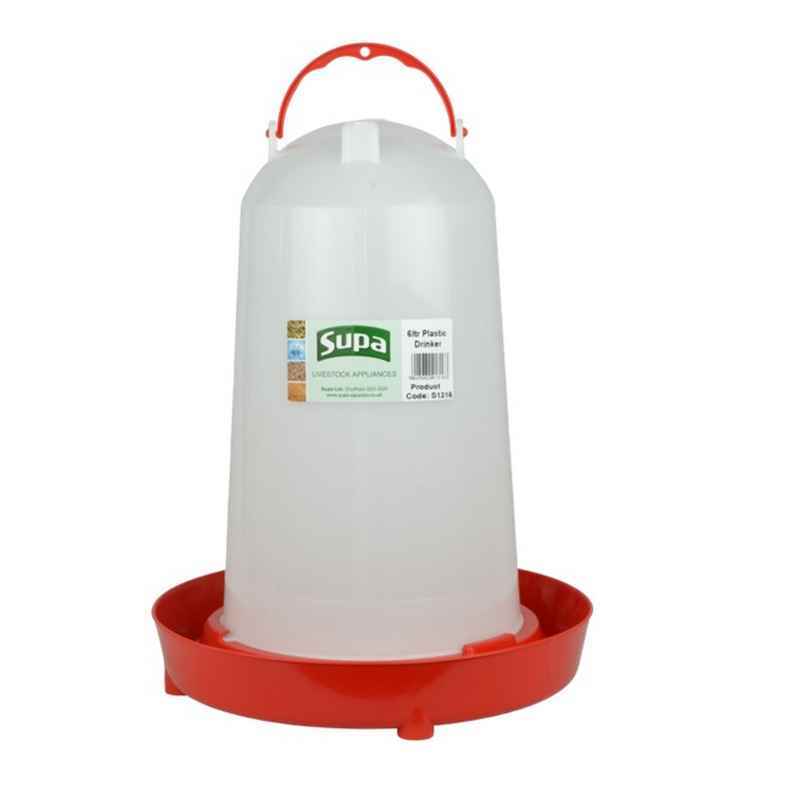 Supa Red & White Poultry Drinker 6L x 3
