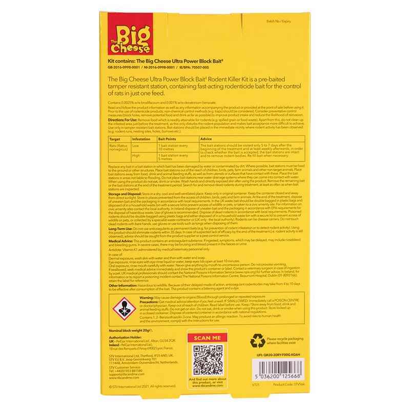 Big Cheese Ultra Power Block Bait2 Rat Killer Station & Refills