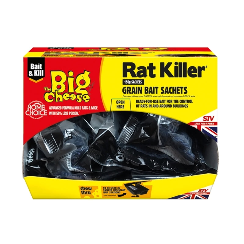 Big Cheese Rat Killer Grain Plain Bag Bait Sachet 150g