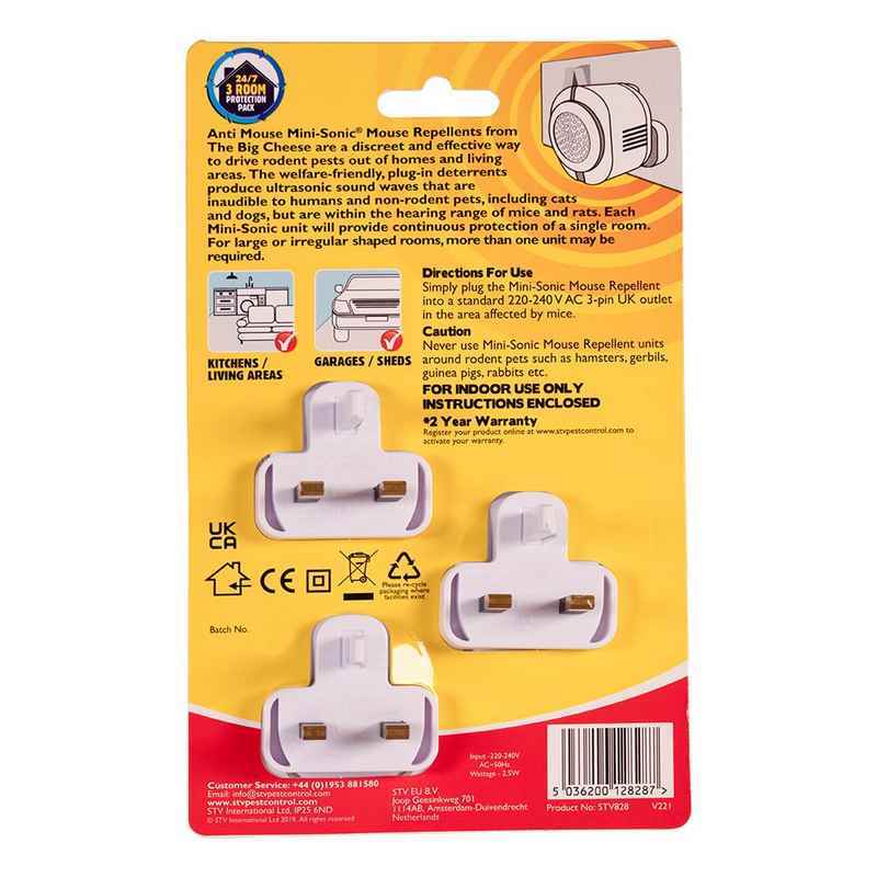 Big Cheese Anti Mouse Mini-Sonic Mouse Repellent 3 pack
