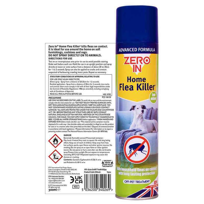 Zero In Home Flea Killer Aerosol Spray 300ml