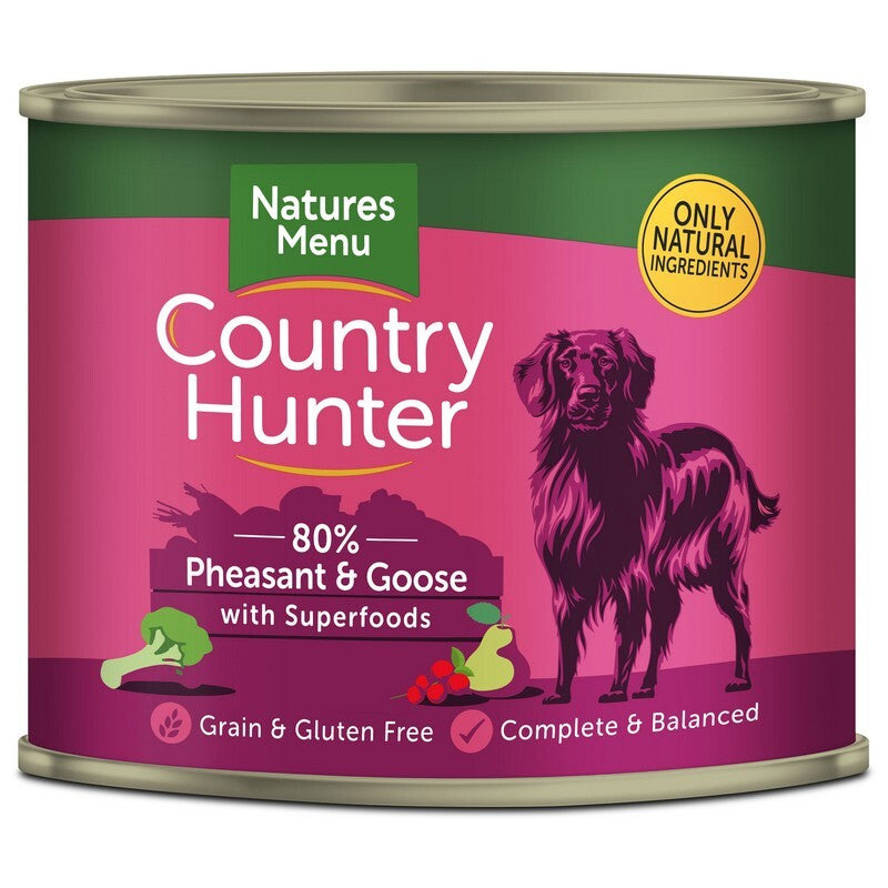 Natures Menu Country Hunter Pheasant & Goose Dog Food Tins 600g x 6