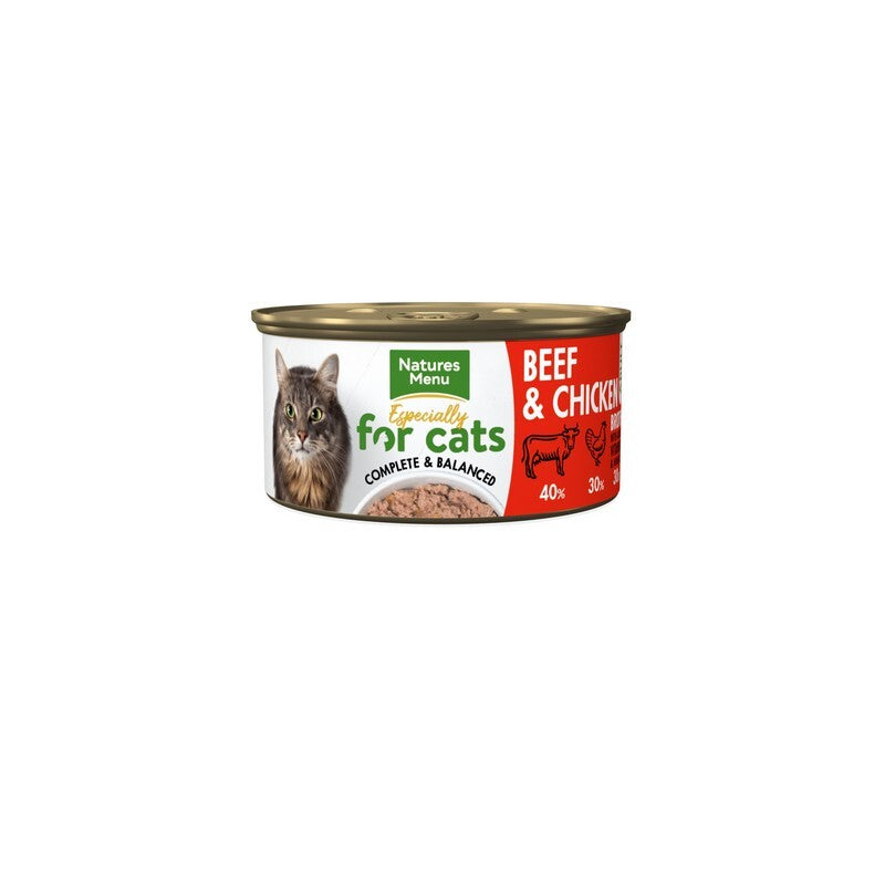 Natures Menu For Cats Adult Beef & Chicken Tins 85g x 18