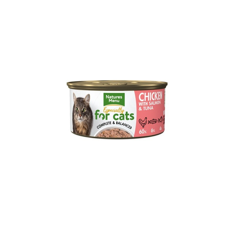 Natures Menu for Cats Adult Chicken with Salmon & Tuna Tins 85g x 18