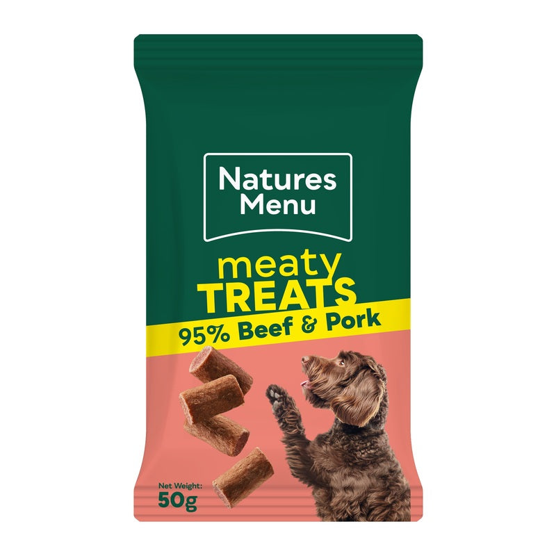 Natures Menu Meaty Treats Beef Dog Treats 50g x 12