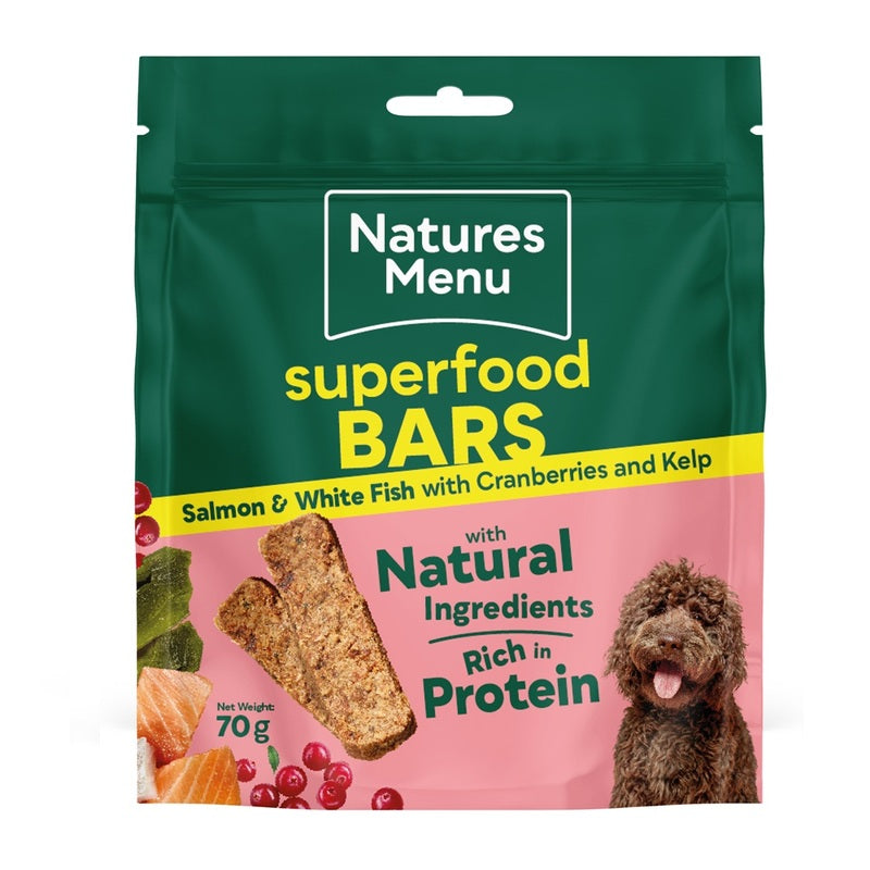 Natures Menu Superfood Bar Salmon & White Fish Dog Treats 70g x 9