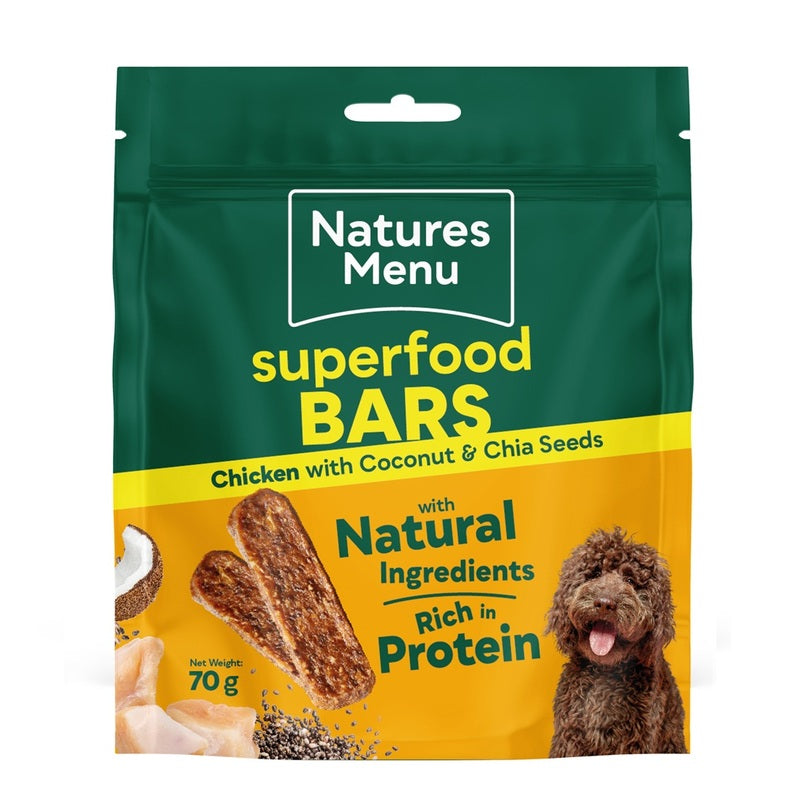 Natures Menu Superfood Bars Chicken Dog Treats 70g x 9