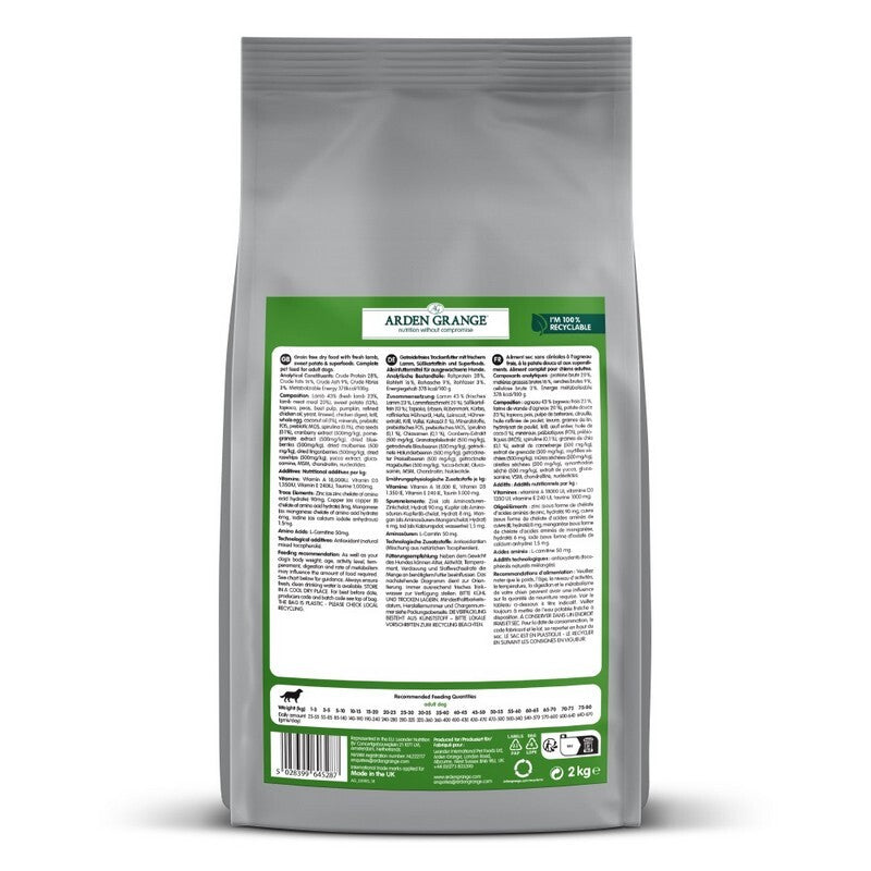 Arden Grange Adult Grain Free Lamb & Superfoods 2kg
